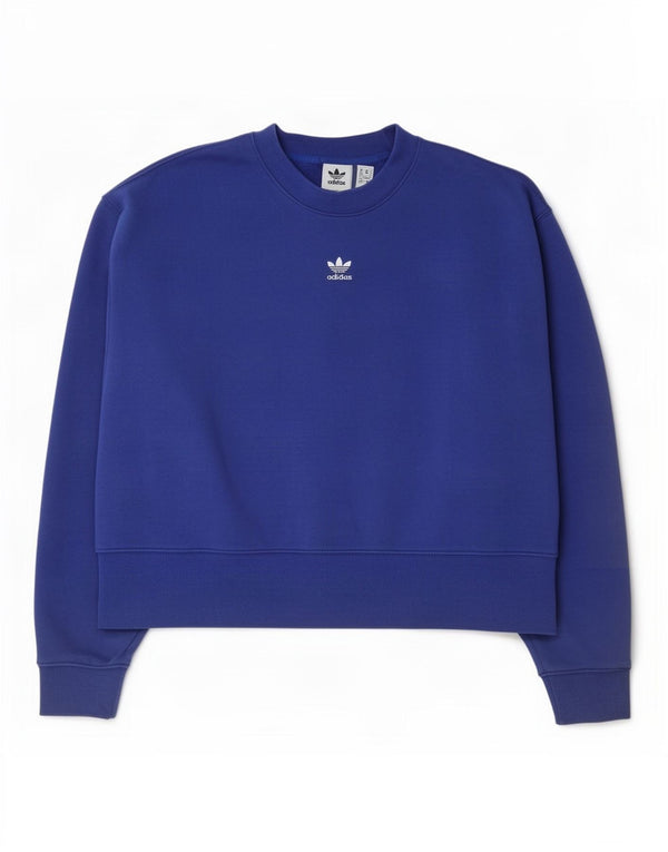 Felpa da donna Adidas Relaxed Fit Felpa UK 12/14 Cotone blu medio
