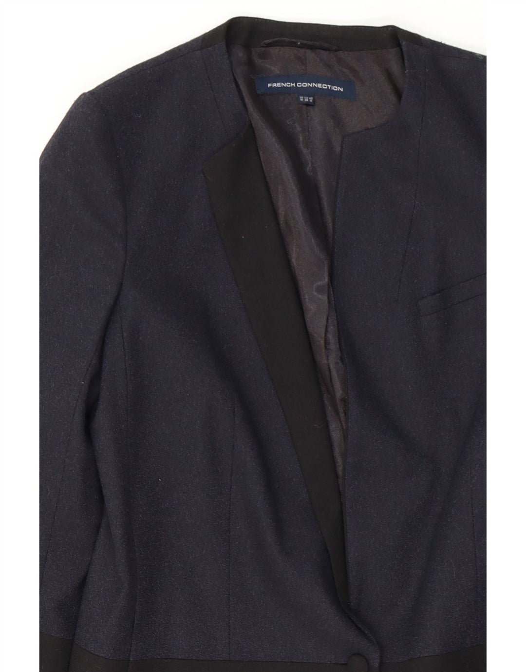 FRENCH CONNECTION Womens Blazer Jacket UK 10 Small Navy Blue Colourblock Vintage French Connection and Second-Hand French Connection from Messina Hembry 