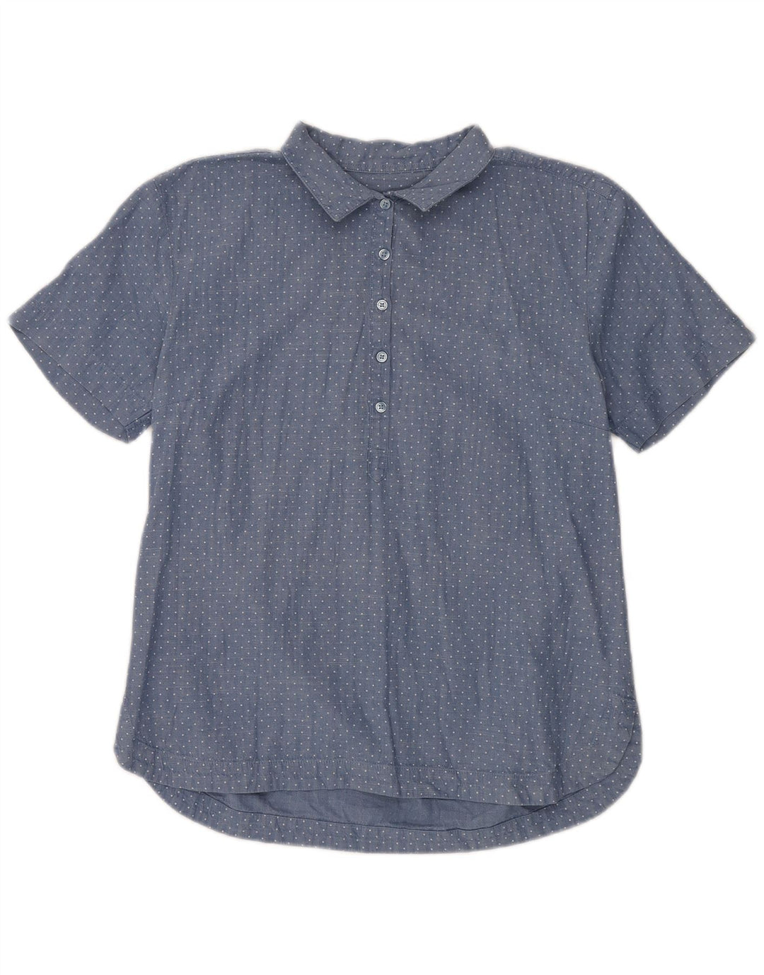 Camicia pullover a maniche corte da donna di Dack UK 18 XL cotone maculato blu