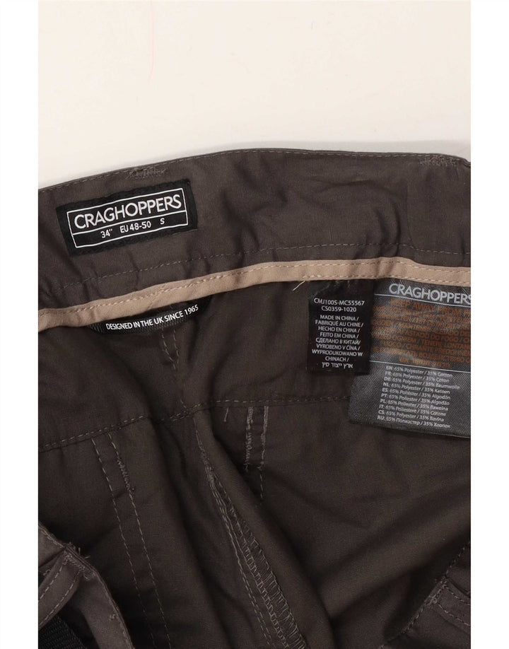 CRAGHOPPERS Pantaloni cargo dritti da uomo W34 L28 poliestere grigio