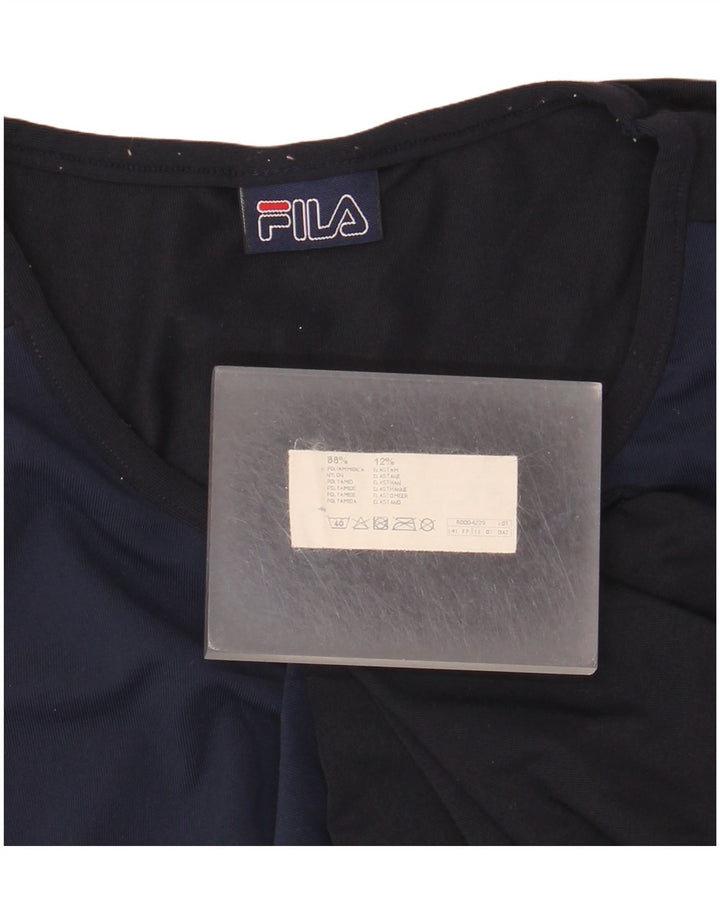 Maglietta Fila da donna Top UK 12 Medium Blu Navy Poliammide