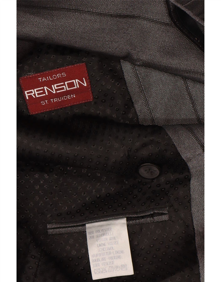 Giacca blazer da uomo vintage UK 38 Poliestere a righe grigio medio