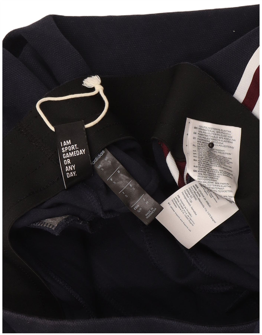 Pantaloni da tuta da uomo Adidas Small in poliestere blu navy