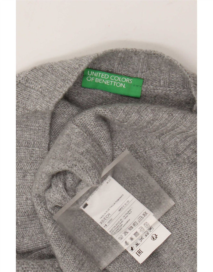 Canotta corta oversize da donna Benetton UK 6 XS in lana grigia