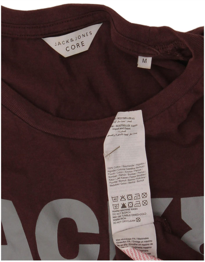T-shirt grafica da uomo Jack & Jones Top in cotone bordeaux medio