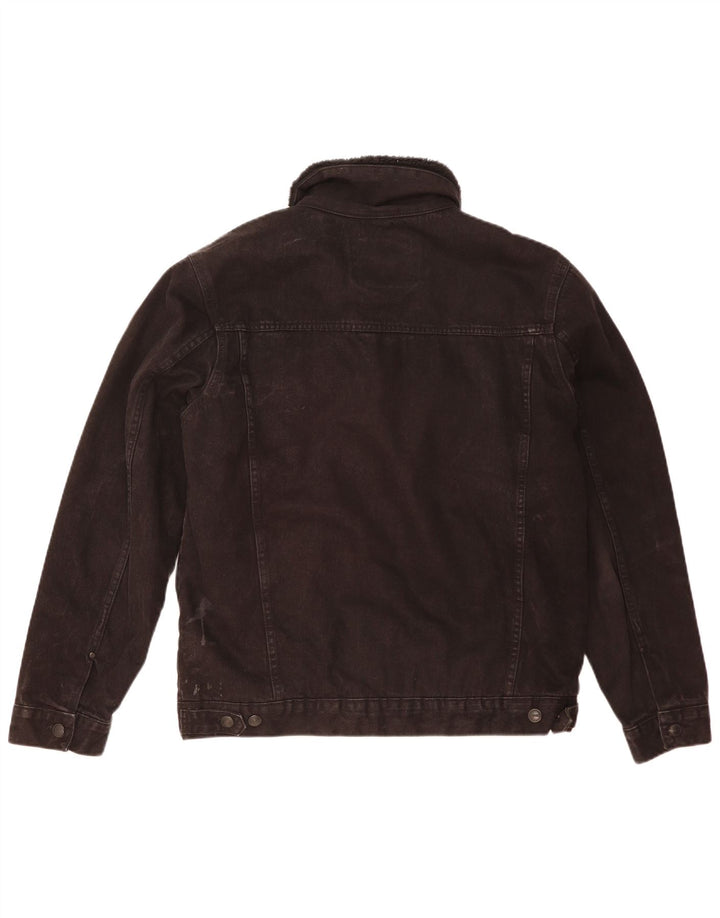 Giacca Zara da uomo in denim sherpa UK 42 XL poliestere nero