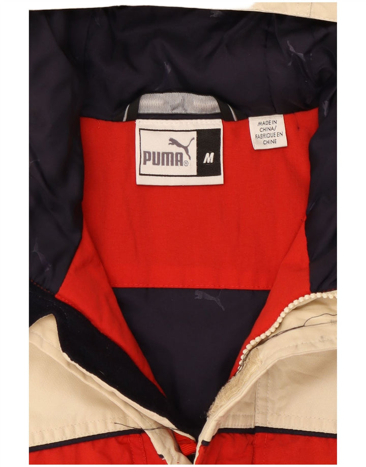 Giacca a vento con cappuccio da uomo Puma UK 38 Medium Red Colourblock