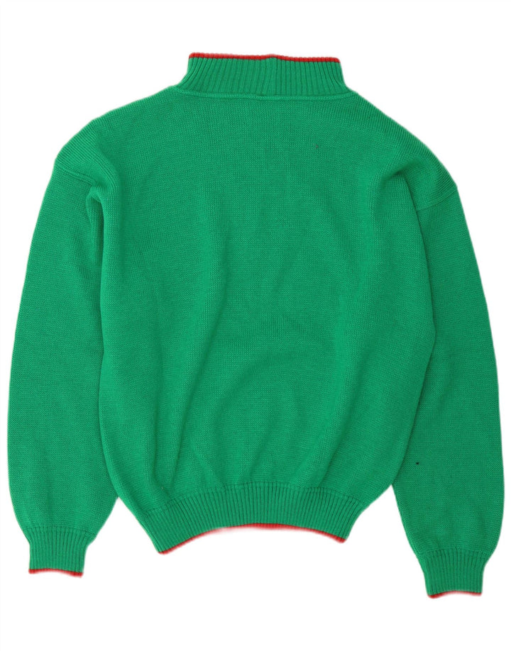 Maglione da uomo con collo a tartaruga grafico Foxhound grande lana verde