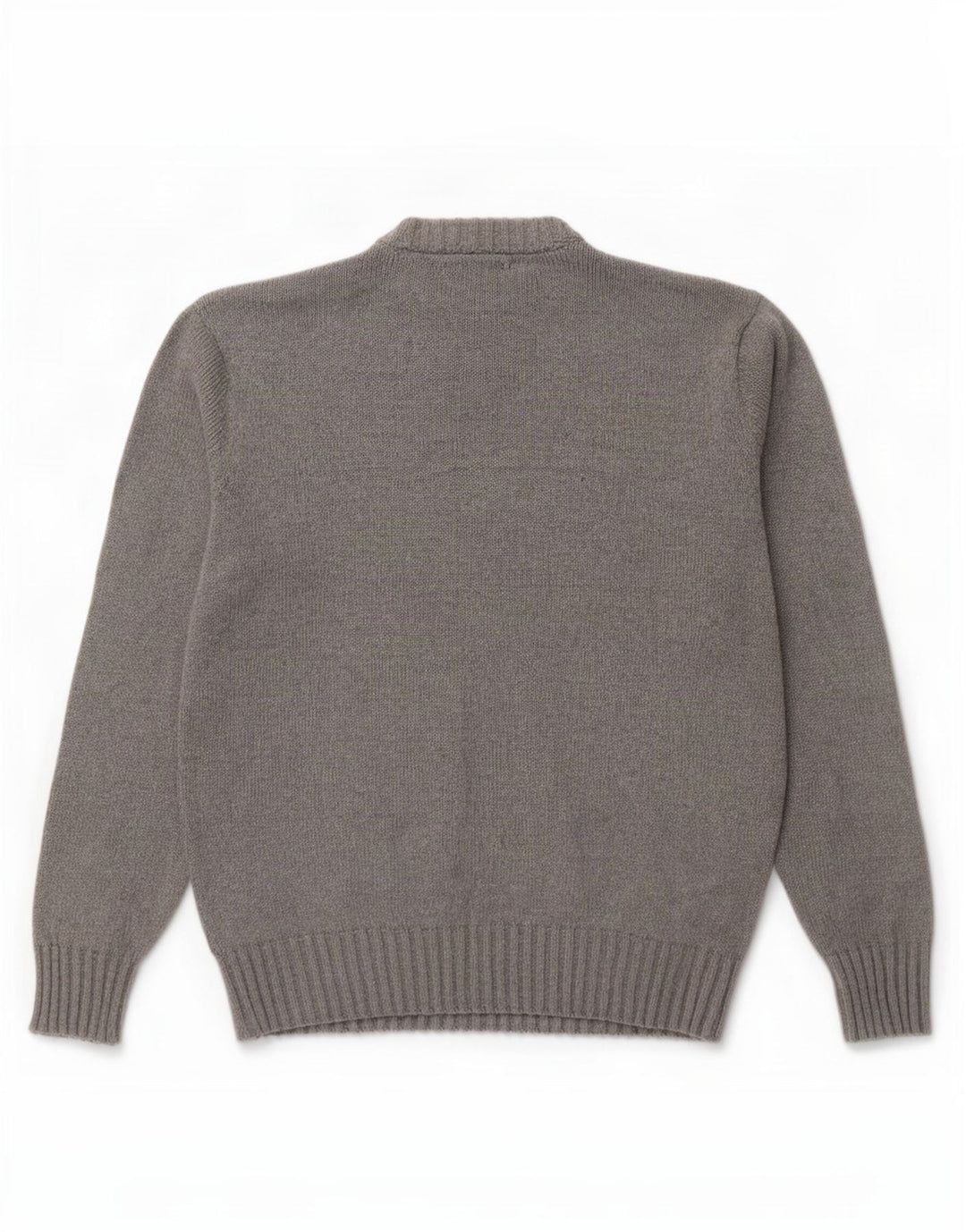 Maglione maglione girocollo vestibilità ampia da uomo Chaps XL in cotone grigio