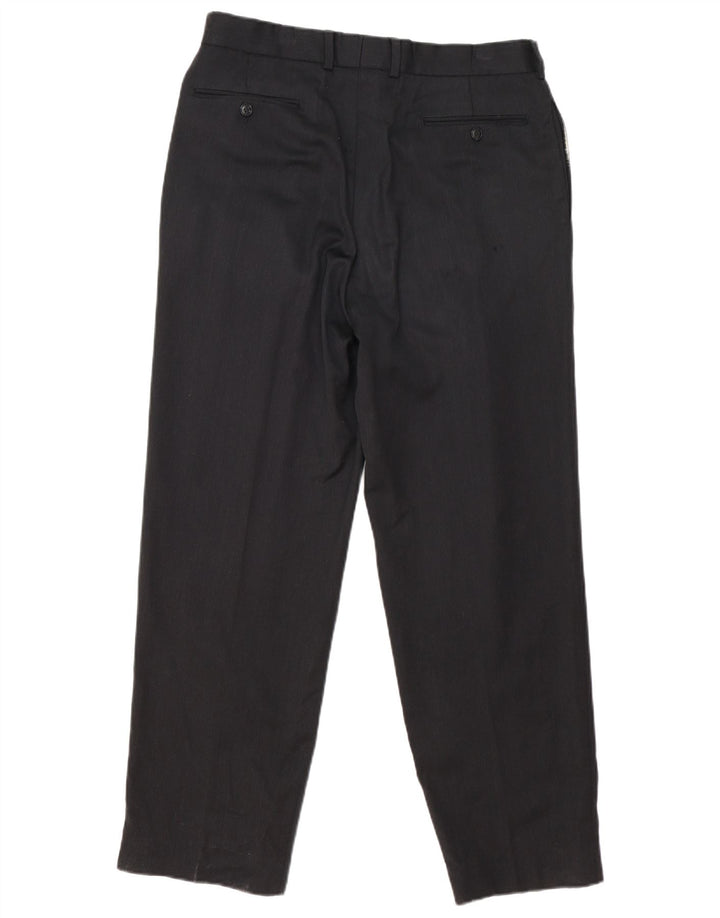 Pantaloni da abito con pegging da uomo Marks & Spencer W34 L30 in lana grigia
