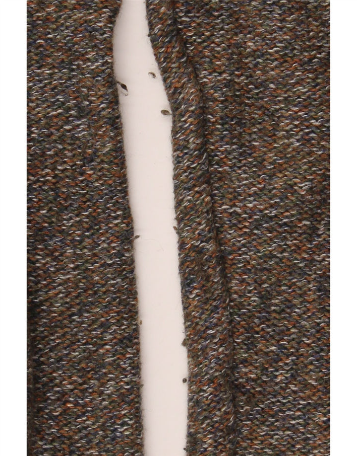 Maglione da uomo con collo abbottonato Fat Face, piccolo cotone verde screziato