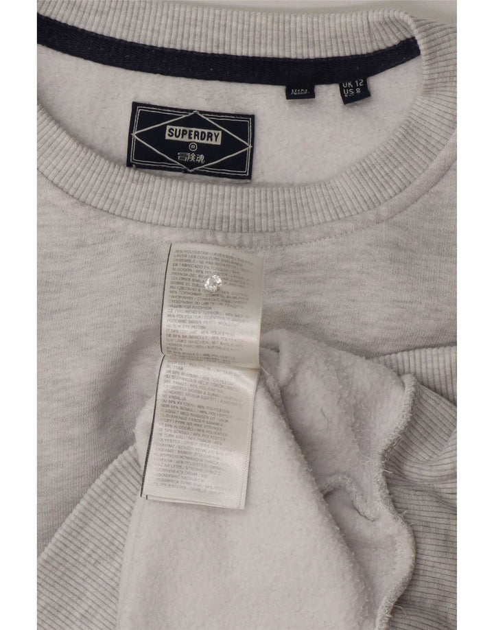Felpa da donna Superdry Jumper UK 12 Cotone grigio medio