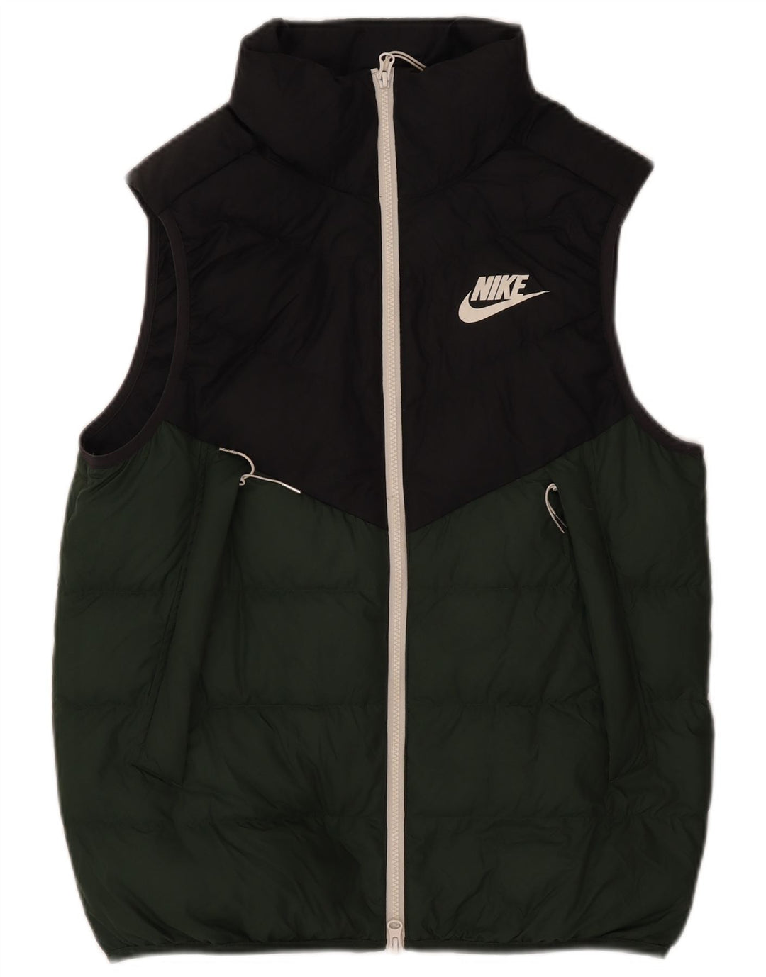 Gilet imbottito da uomo Nike UK 38 poliestere color block verde medio