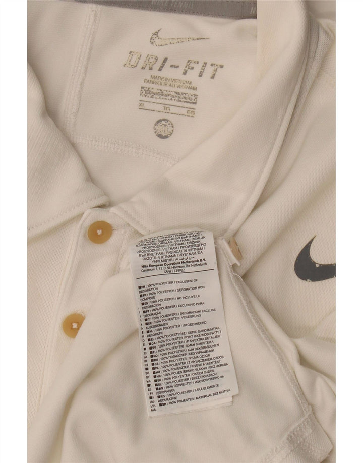 NIKE Mens Dri Fit Polo Shirt XL White Polyester