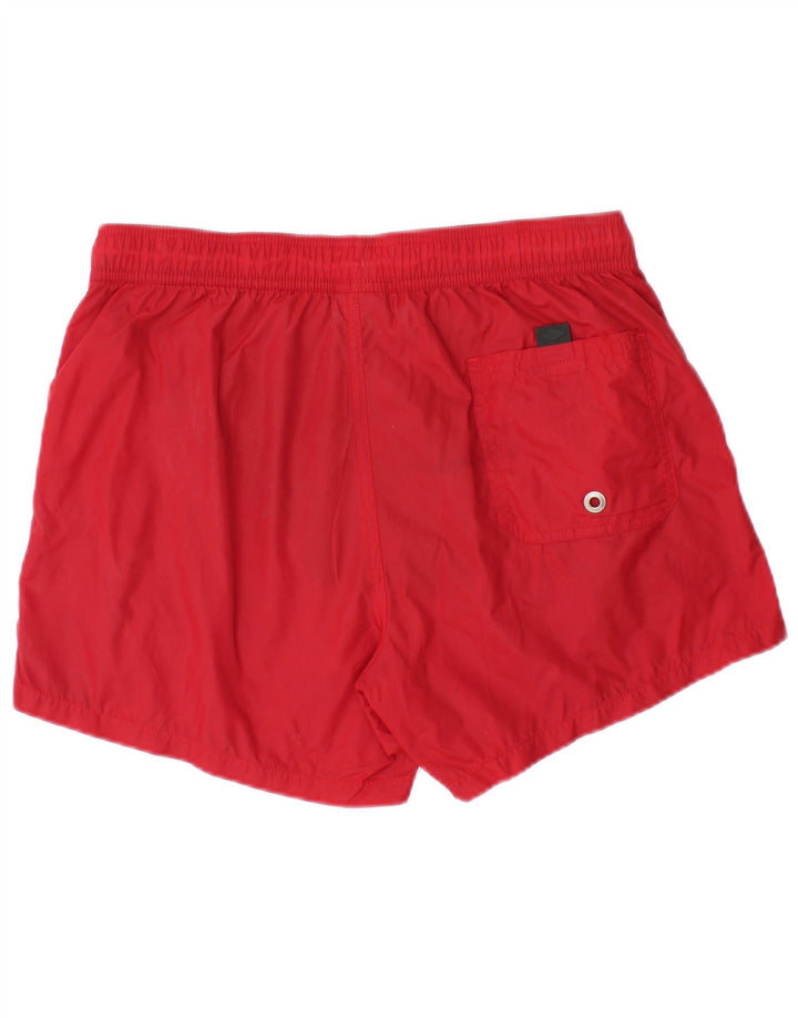 Pantaloncini da bagno da uomo Bear in nylon color block rosso medio