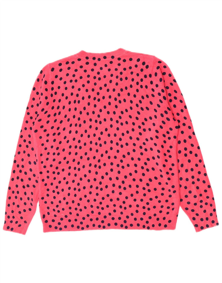 Maglione da donna con scollo a V Marks & Spencer UK 14 a pois rosa medio