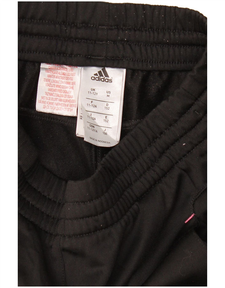 Pantaloni della tuta da bambina ADIDAS 11-12 anni in poliestere nero