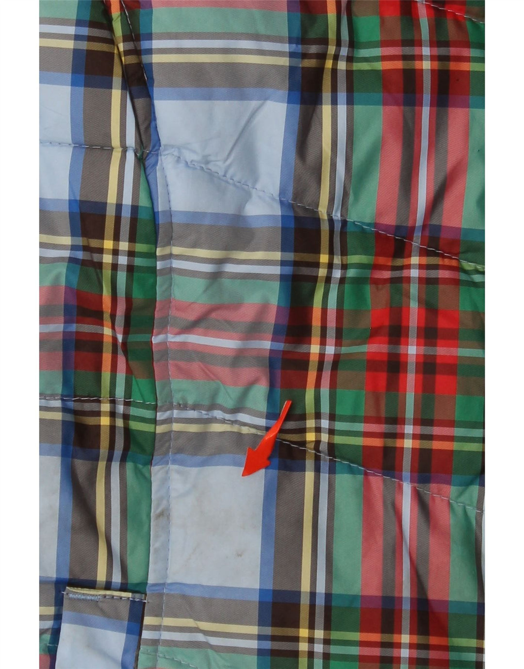 LANDS END Gilet imbottito da donna UK 10 Piccolo poliestere a quadri multicolore