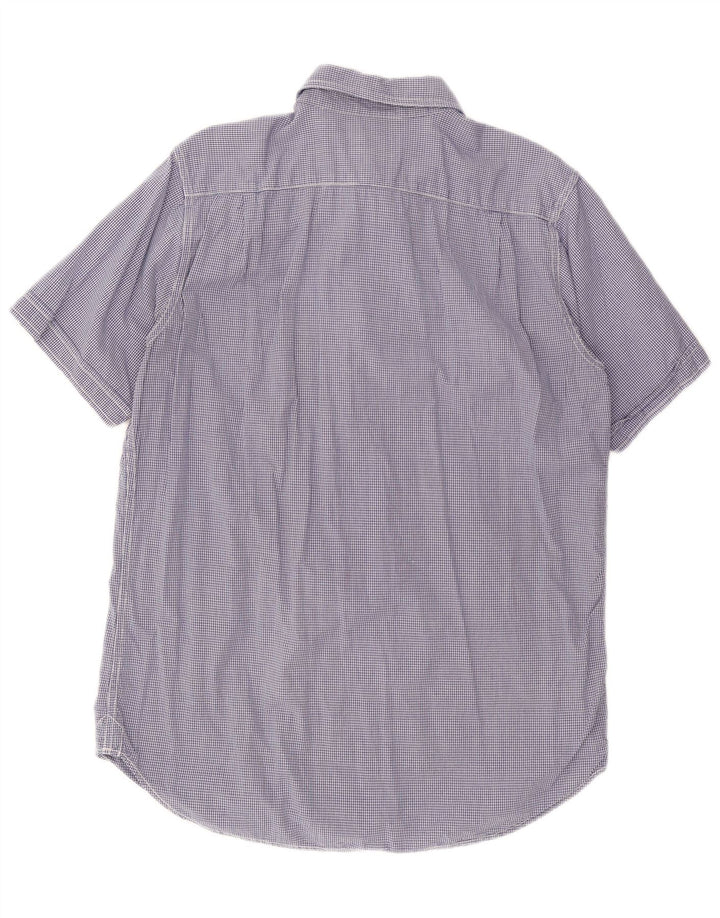 Camicia a maniche corte da uomo WOOLRICH XL a quadretti blu navy