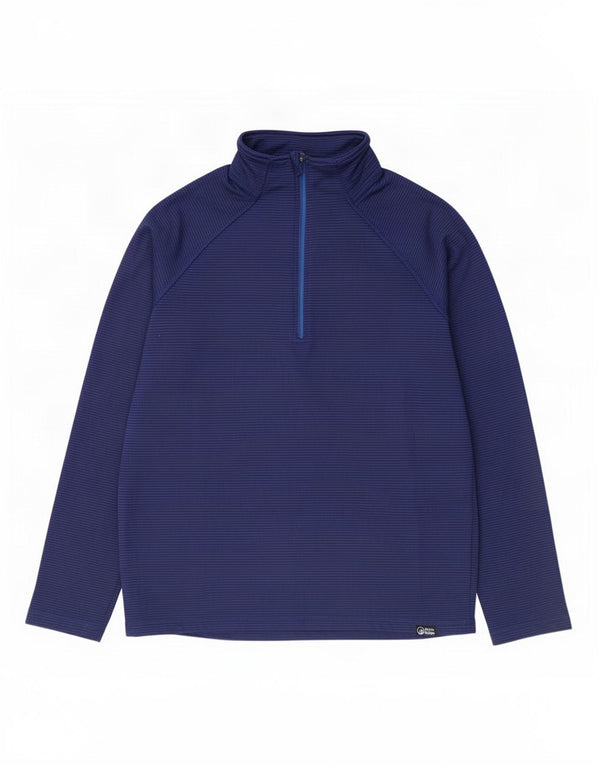 North Ridge Uomo Pullover con zip sul collo Tuta da ginnastica Top grande a righe blu