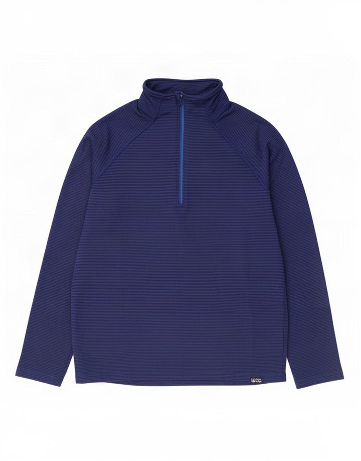 North Ridge Uomo Pullover con zip sul collo Tuta da ginnastica Top grande a righe blu