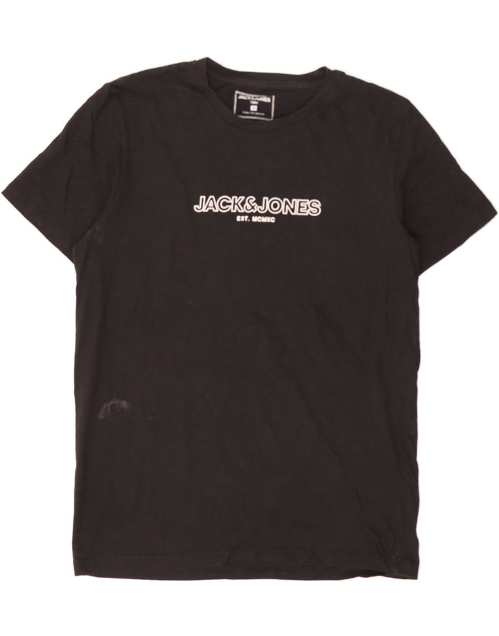 JACK & JONES Mens Graphic T-Shirt Top Medium Black Cotton Vintage Jack & Jones and Second-Hand Jack & Jones from Messina Hembry 