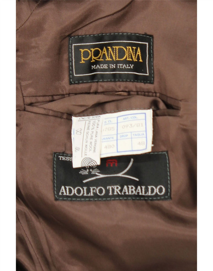 Trench Uomo Prandina IT 48 Lana Vergine a quadri Marrone Medio