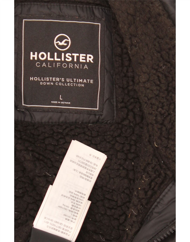 Giacca imbottita grafica da uomo Hollister UK 40 grande nera