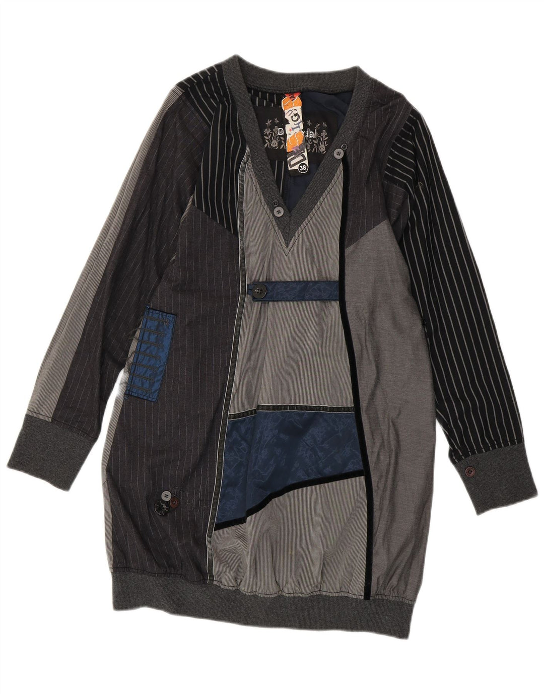 Abito a palloncino a maniche lunghe da donna Desigual EU 38 Colorblock grigio medio