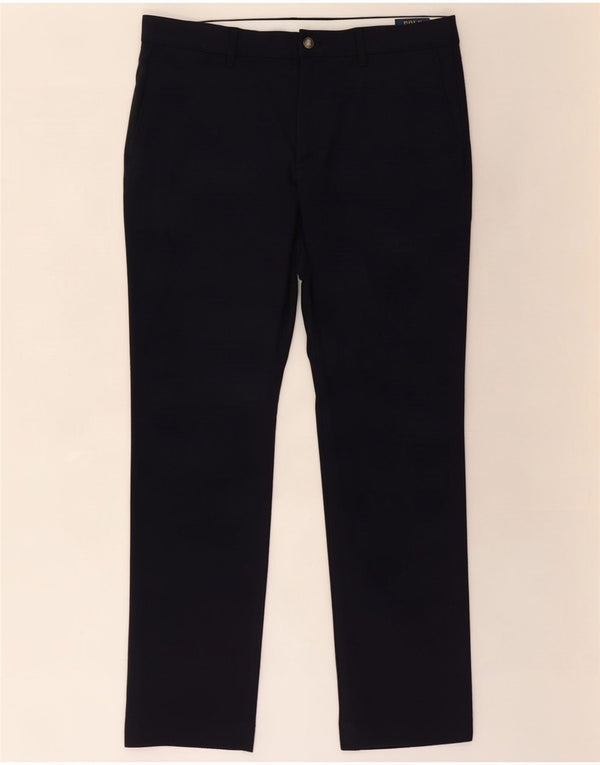 Pantaloni da abito slim fit da uomo Polo Ralph Lauren W36 L32 poliestere blu navy
