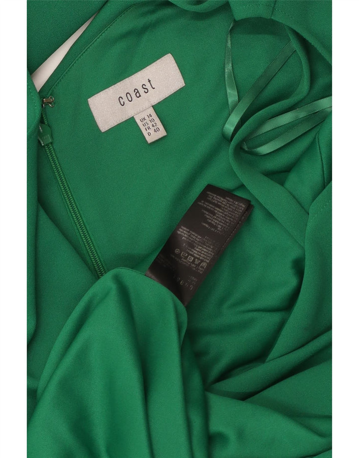 Abito aderente sul davanti con volant da donna Coast UK 14 Poliestere verde medio