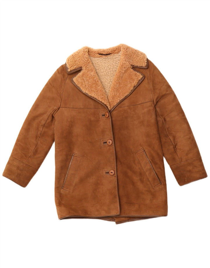 Cappotto in shearling da donna HEA TONA UK 14 Acrilico marrone medio