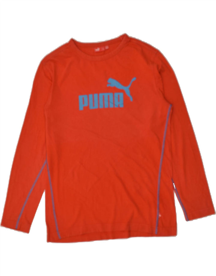PUMA Mens Graphic Top Long Sleeve Small Red Cotton | Vintage Puma | Thrift | Second-Hand Puma | Used Clothing | Messina Hembry 