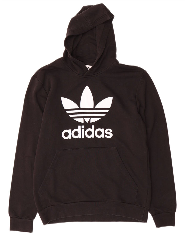 Maglione con cappuccio grafico ADIDAS da bambino 15-16 anni in cotone nero