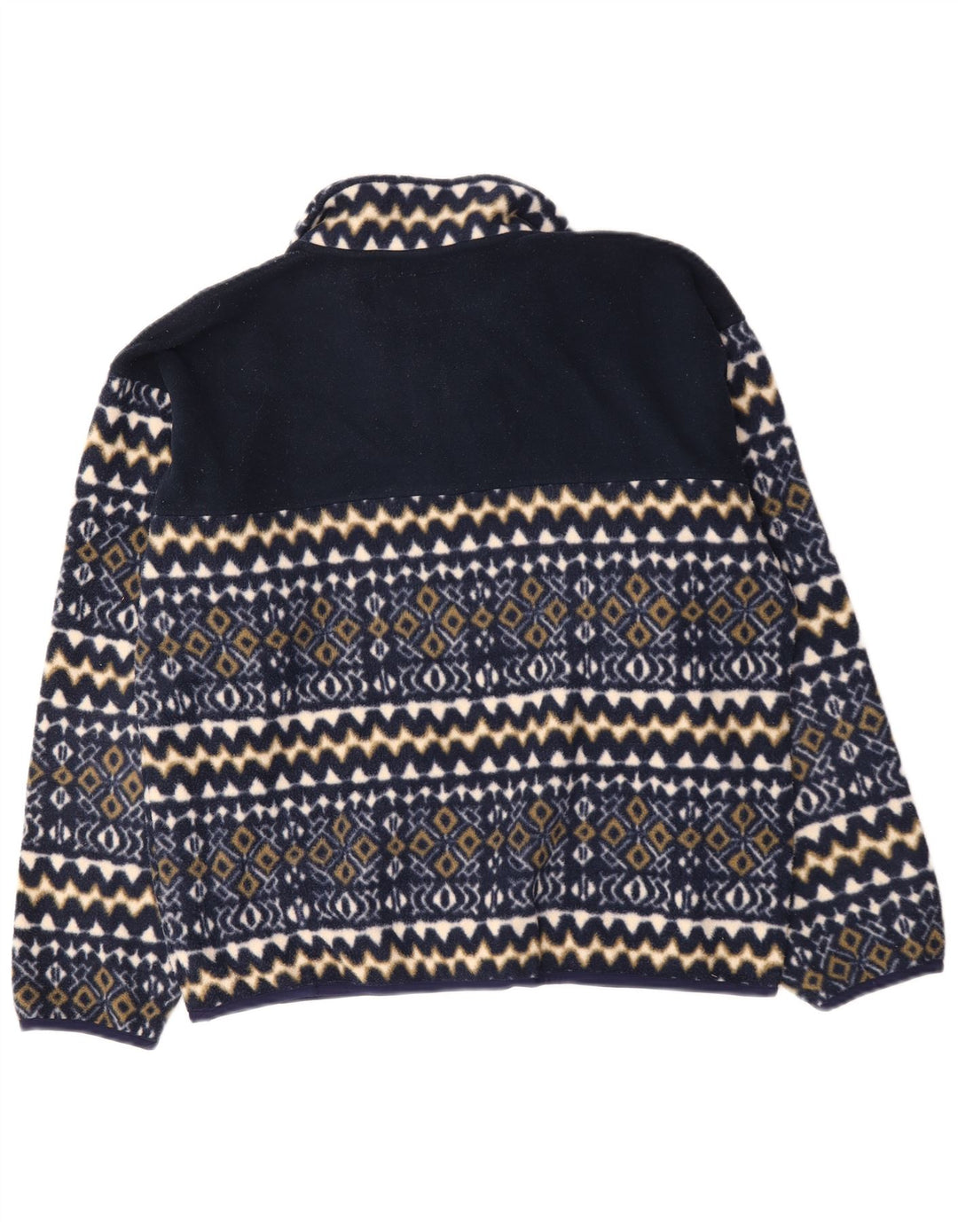 Maglione in pile da uomo con zip e collo Invicta medio blu navy geometrico
