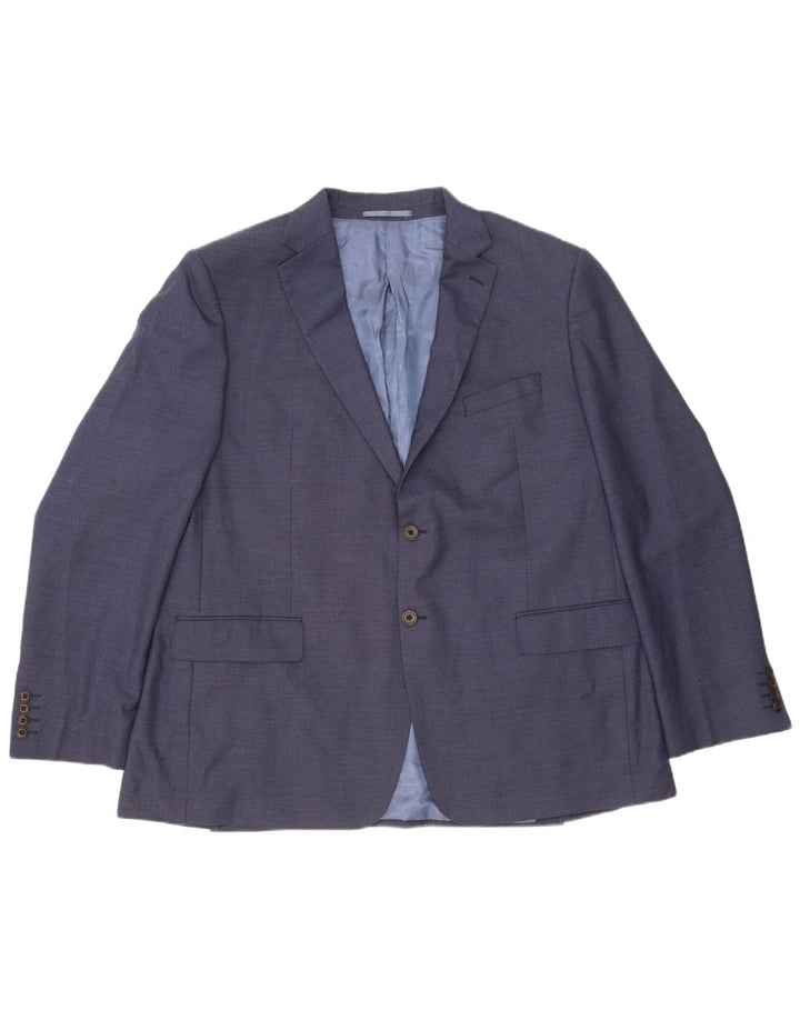 Giacca blazer da uomo a vestibilità regolare a 2 bottoni Marks & Spencer UK 48 2XL Blu navy
