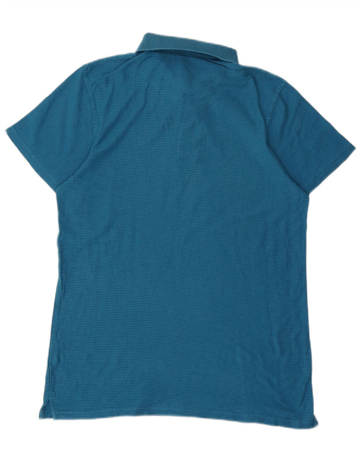 Polo da uomo Mountain Warehouse in cotone gessato blu medio