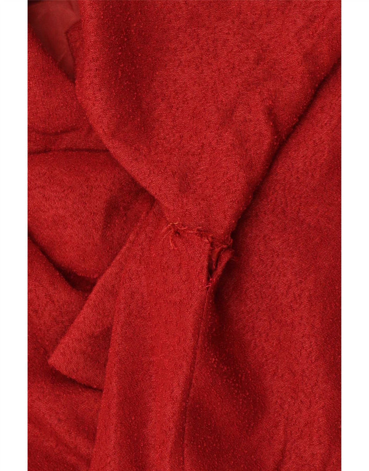 Abito a trapezio a maniche lunghe da donna vintage UK 12 rosso medio