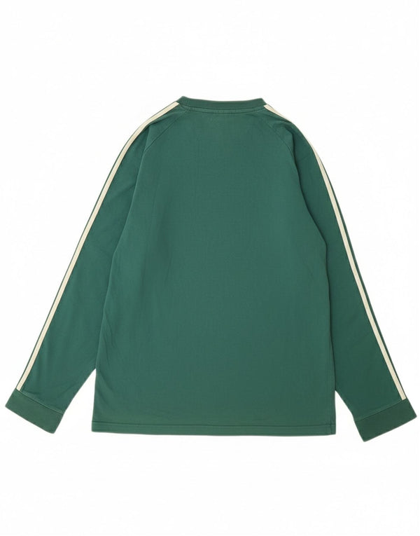 Top Adidas da uomo a maniche lunghe in cotone verde medio