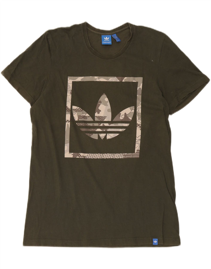 Maglietta grafica da uomo Adidas Top grande color kaki