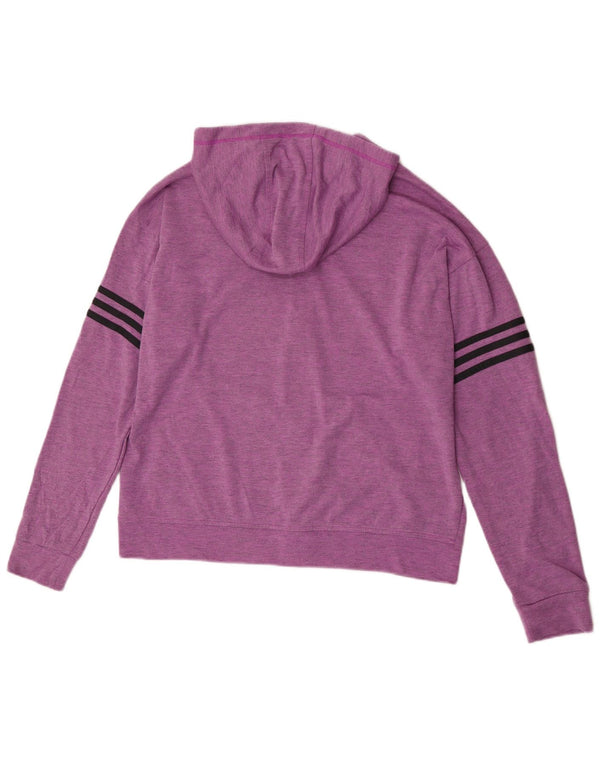 Maglione con cappuccio e zip oversize da donna Adidas UK 16/18 Large Viola Poliestere