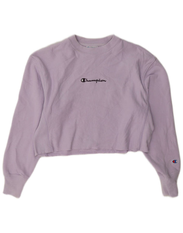 Felpa con grafica corta da donna Champion UK 6 XS cotone viola
