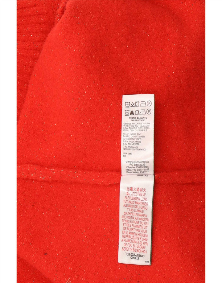 Maglione maglione a collo alto da donna Marks & Spencer UK 16 grande rosso