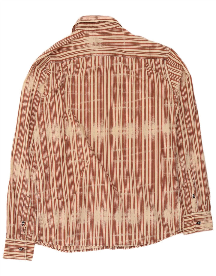 Camicia Uomo Gas Large in cotone a righe marroni