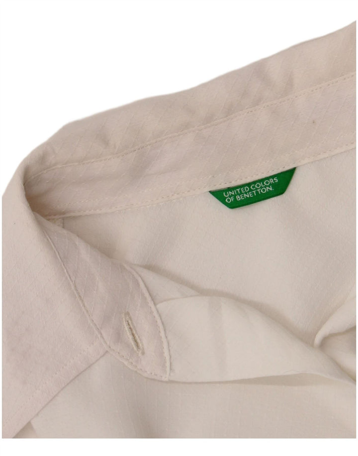 Camicia Benetton Donna UK 12 Medio Bianco