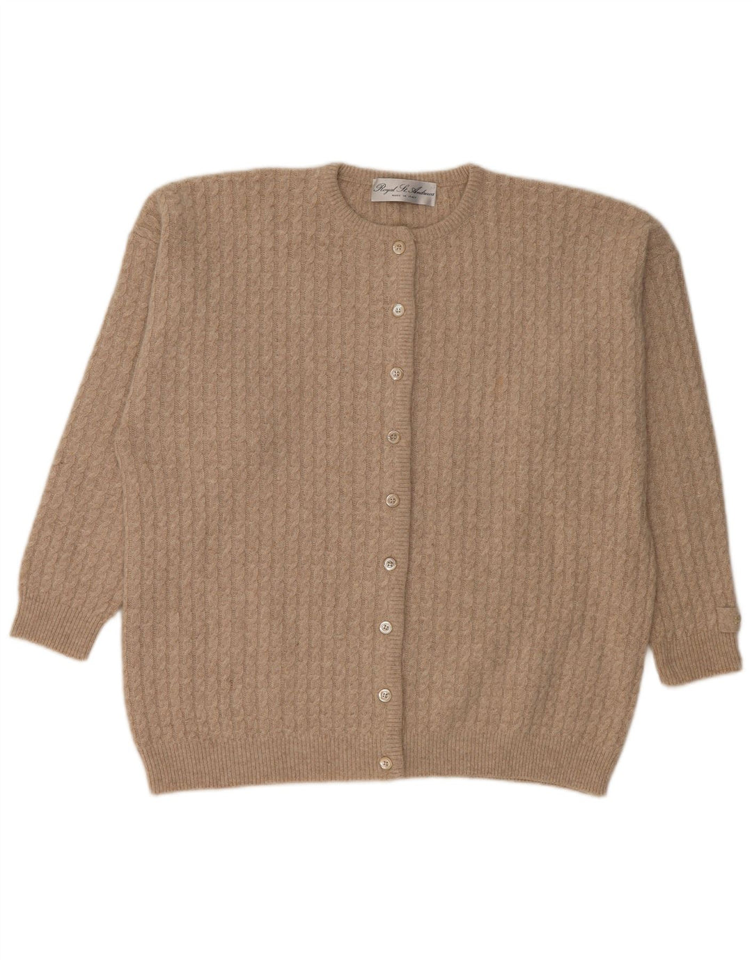 ST. Maglione cardigan da donna ANDREWS UK 18 XL Beige Angora