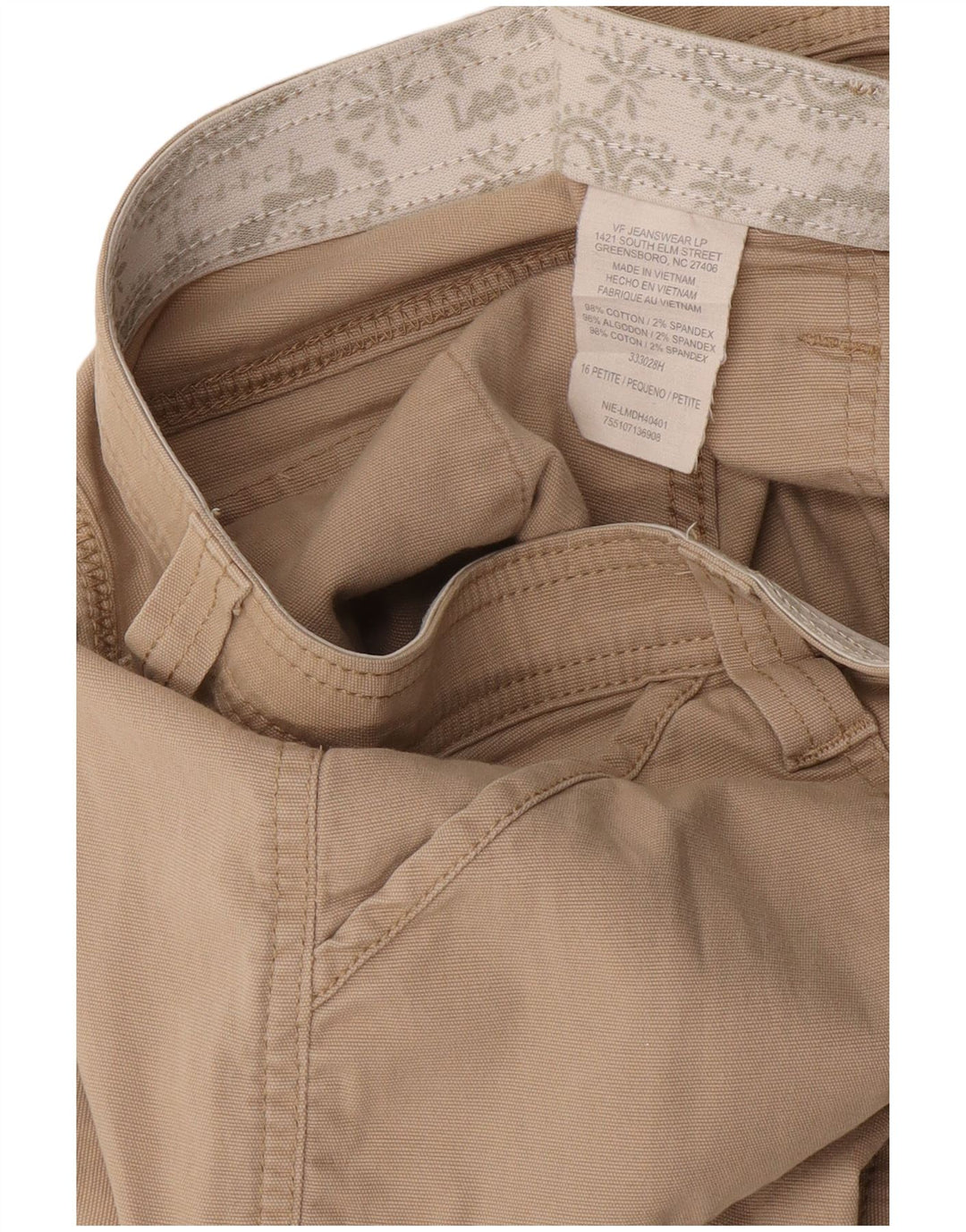 Pantaloncini bermuda cargo da uomo LEE W36 grandi in cotone beige