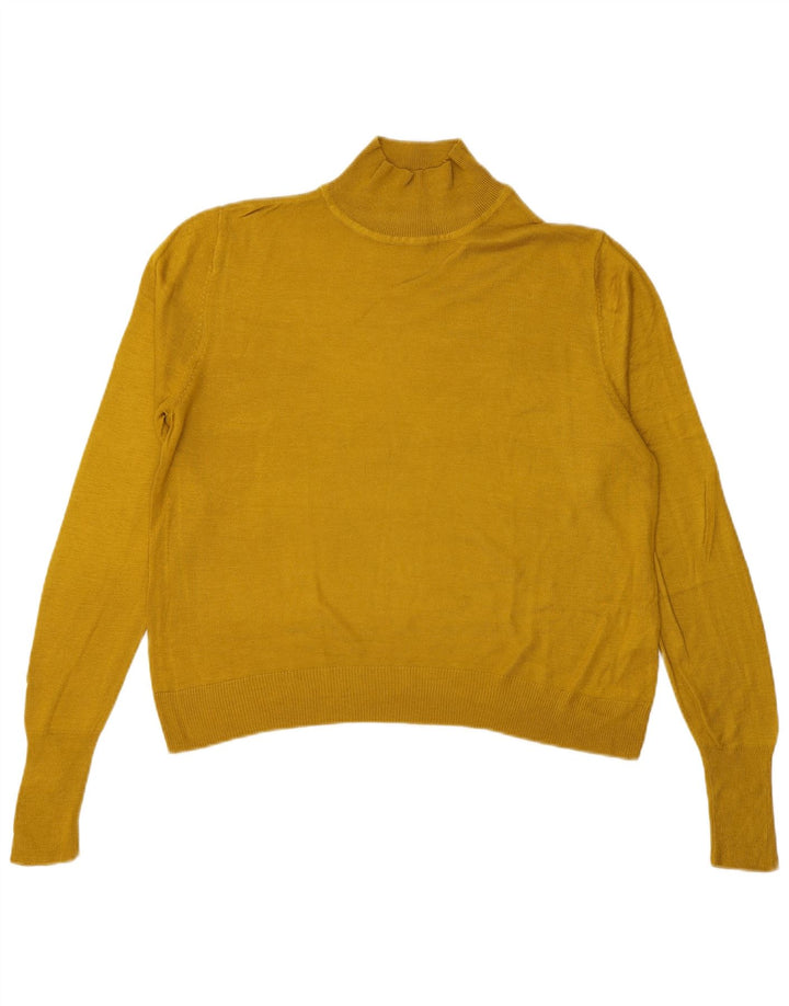 Maglione oversize a collo alto da donna Zara UK 10 piccolo in viscosa gialla