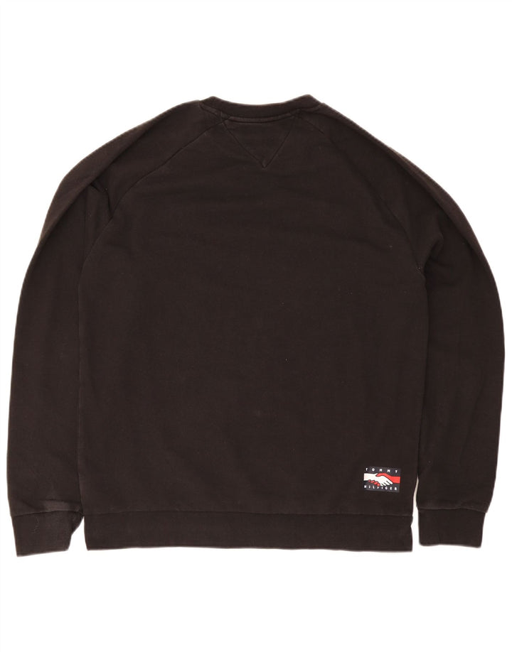 Felpa grafica da uomo Tommy Hilfiger Maglione cotone medio nero