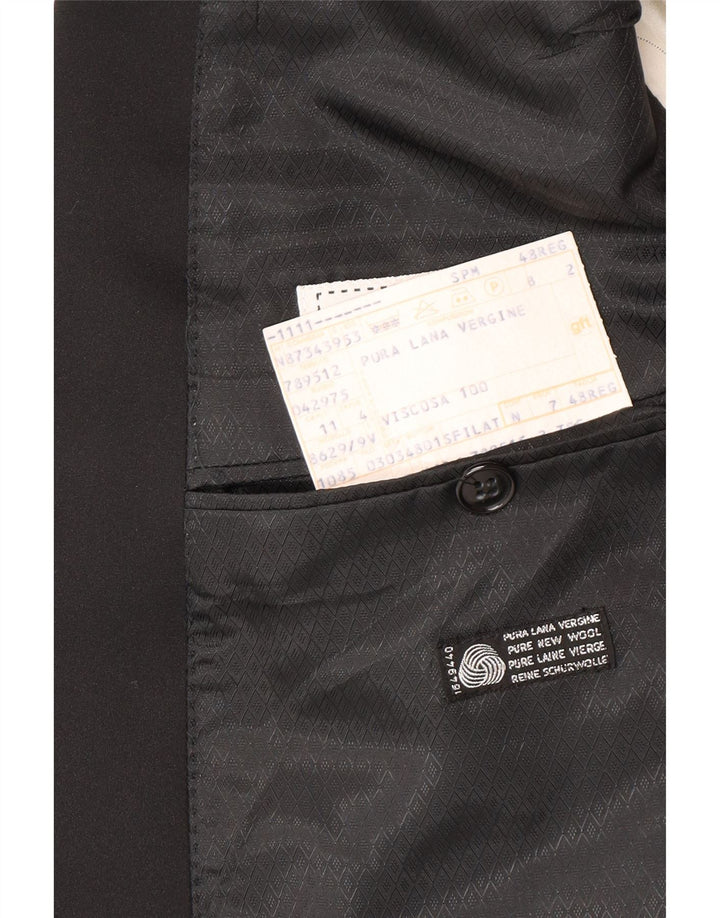Giacca Blazer Doppiopetto Uomo Profilo IT 48 Media Nera Lana Vergine